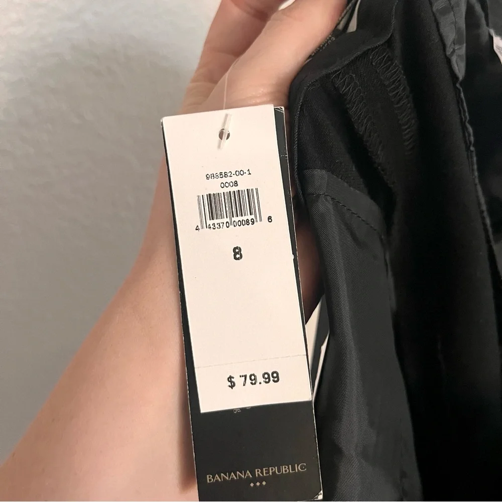 NEW Banana Republic Black Dress Pants Sloan mid rise slim ankle size 8 - Picture 10 of 12